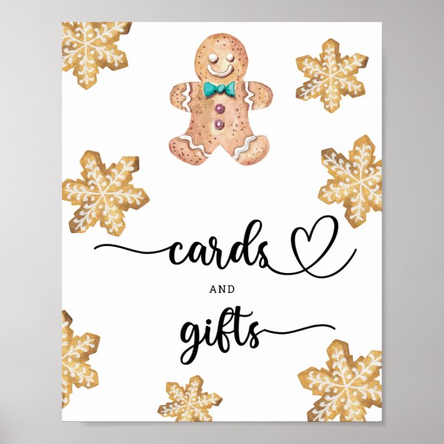 Gingerbread man - cards and gifts baby shower poster (Front)