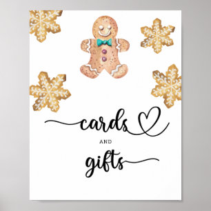Gingerbread man - cards and gifts baby shower poster