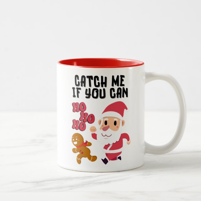 Gingerbread Man - Catch Me If You Can Two-Tone Coffee Mug (Right)