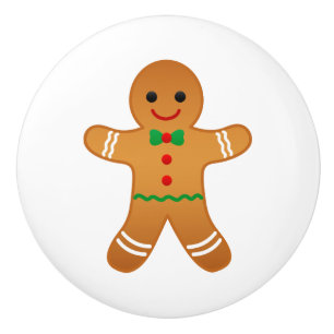 Gingerbread Man Ceramic Knob