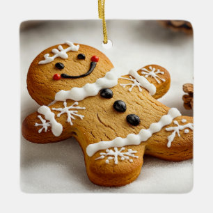 Gingerbread Man Ceramic Ornament
