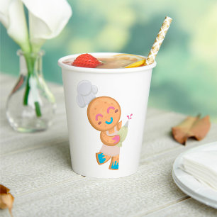 Gingerbread Man Chef with Piping Bag Paper Cups