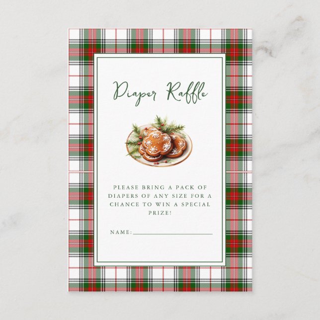 Gingerbread Man Christmas Baby Shower  Enclosure Card (Front)