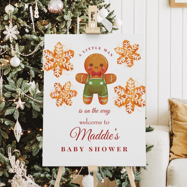 Gingerbread Man Christmas Baby Shower Welcome Sign (Creator Uploaded)
