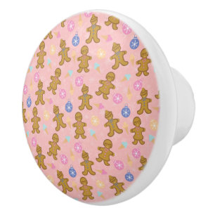 Gingerbread Man,Christmas balls Ceramic Knob