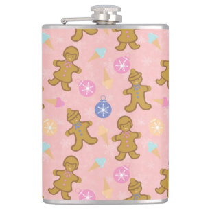 Gingerbread Man,Christmas balls Hip Flask