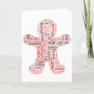 Gingerbread man christmas card. holiday card