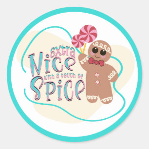 Gingerbread Man Christmas Classic Round Sticker