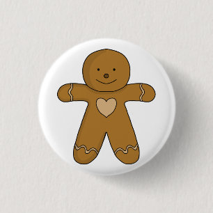 GingerBread Man Christmas Cookie 3 Cm Round Badge