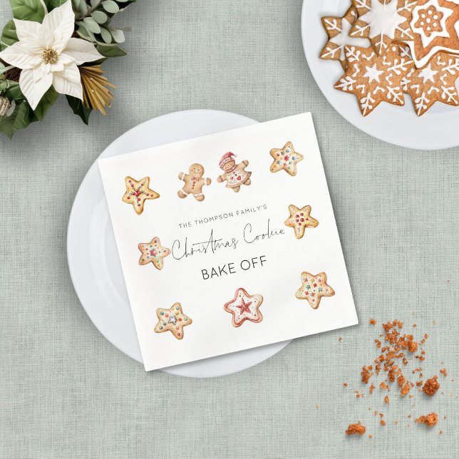 Gingerbread Man Christmas Cookie Bake Off Party Napkin (Creator Uploaded)