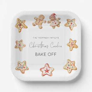 Gingerbread Man Christmas Cookie Bake Off Party Paper Plate