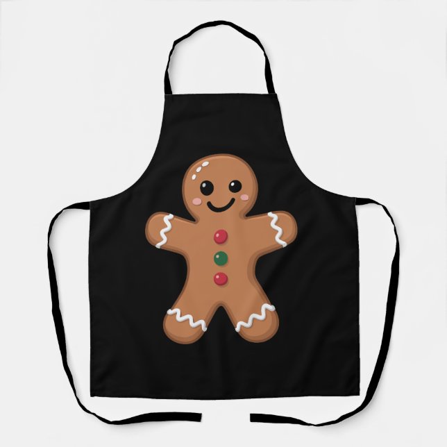 Gingerbread Man Christmas Cookie Baking Holiday  Apron (Front)