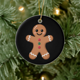 Gingerbread Man Christmas Cookie Baking Holiday  Ceramic Tree Decoration