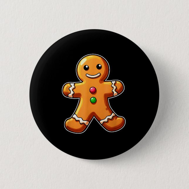 Gingerbread Man Christmas Cookie Baking Holiday Te 6 Cm Round Badge (Front)