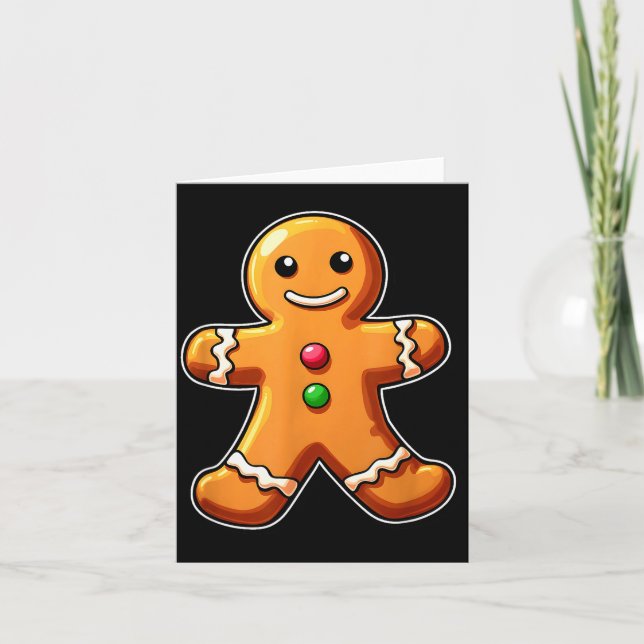 Gingerbread Man Christmas Cookie Baking Holiday Te Card (Front)