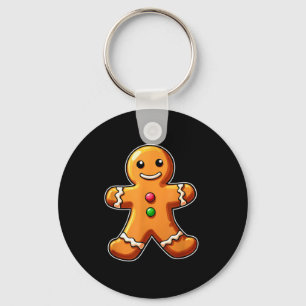 Gingerbread Man Christmas Cookie Baking Holiday Te Key Ring