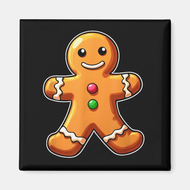 Gingerbread Man Christmas Cookie Baking Holiday Te Magnet (Front)