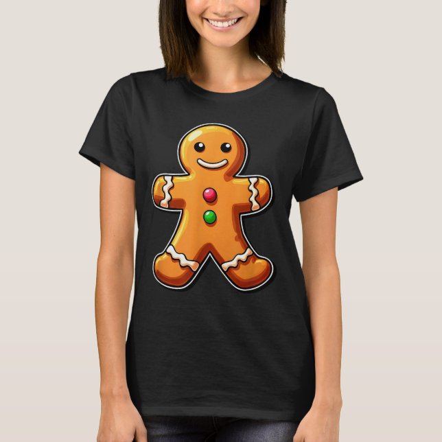 Gingerbread Man Christmas Cookie Baking Holiday Te T-Shirt (Front)