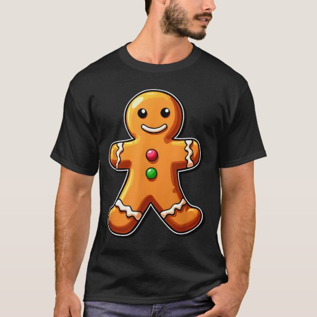 Gingerbread Man Christmas Cookie Baking Holiday Te T-Shirt (Front)