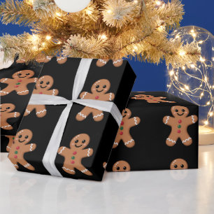 Gingerbread Man Christmas Cookie Baking Holiday  Wrapping Paper