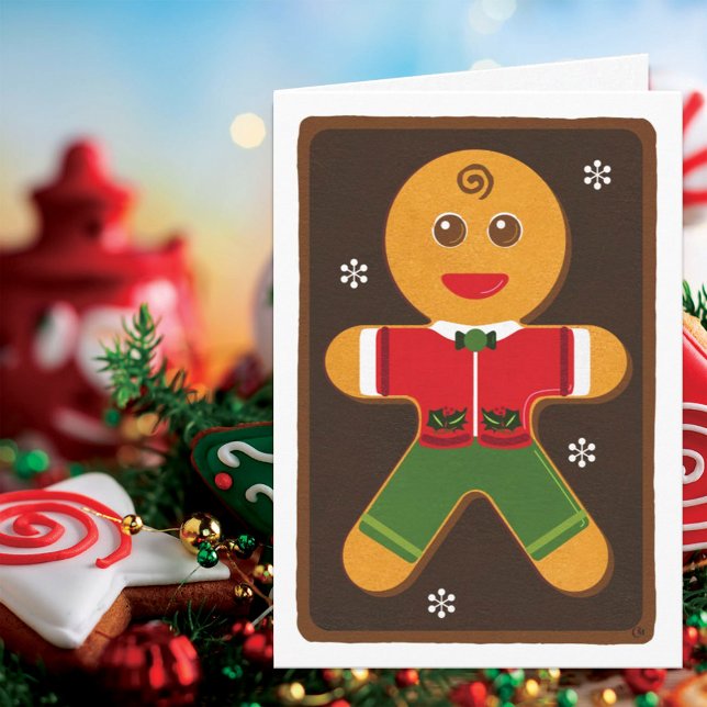 Gingerbread Man Christmas Cookie Blank Card (Creator Uploaded)