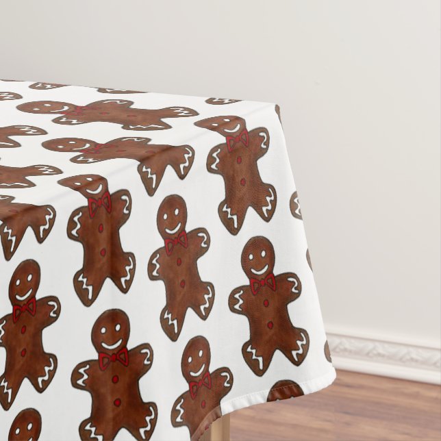 Gingerbread Man Christmas Cookie Holiday Baking Tablecloth (In Situ)