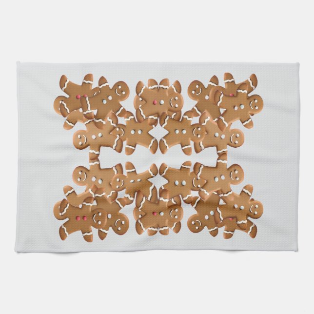Gingerbread Man Christmas Cookie Holiday Baking  Tea Towel (Horizontal)