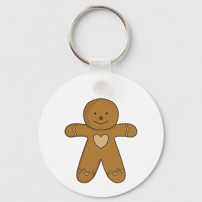 GingerBread Man Christmas Cookie Key Ring (Front)