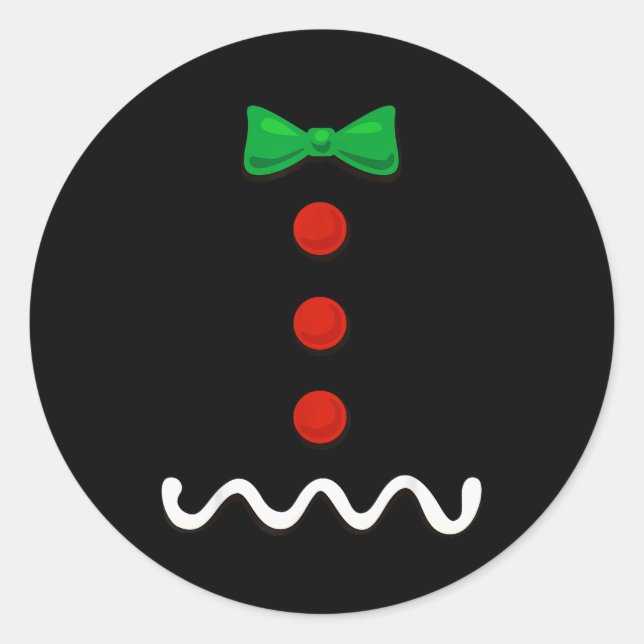 Gingerbread Man Christmas Costume  Classic Round Sticker (Front)