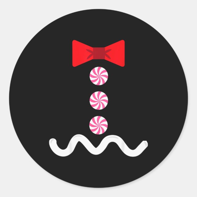 Gingerbread Man Christmas Costume Cookie Baking  Classic Round Sticker (Front)