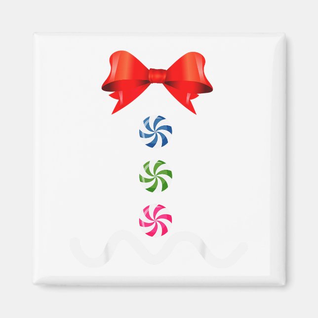 Gingerbread Man Christmas Costume Cookie Baking  Magnet (Front)