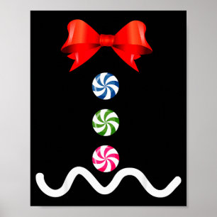 Gingerbread Man Christmas Costume Cookie Baking Poster