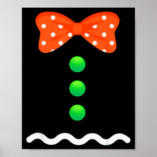Gingerbread Man Christmas Costume For Kids &amp; A Poster