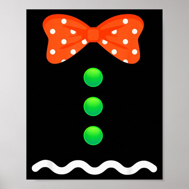 Gingerbread Man Christmas Costume For Kids &amp; A Poster (Front)