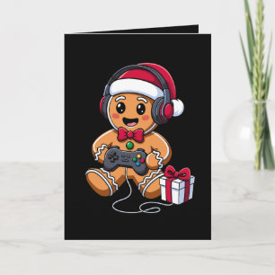 Gingerbread Man Christmas Gamer Headphones Gift Card