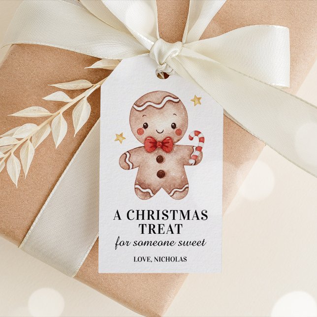 Gingerbread Man Christmas Gift Tag (Gingerbread Man Holiday Gift Tag)
