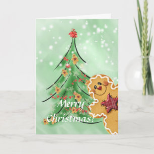 Gingerbread Man Christmas Greeting Card