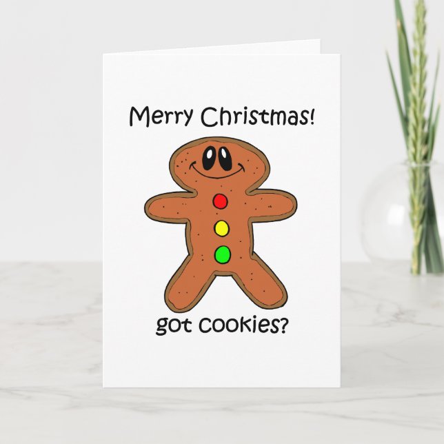 gingerbread man Christmas Holiday Card (Front)