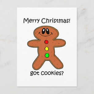 gingerbread man Christmas Holiday Postcard
