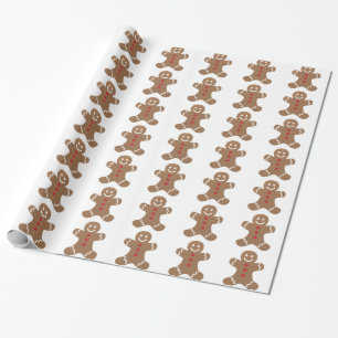 Gingerbread Man Christmas Holiday Wrap Wrapping Paper