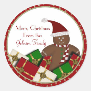 Gingerbread Man Christmas Labels