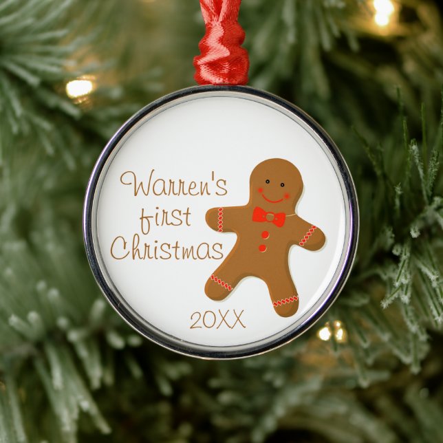 Gingerbread Man Christmas Metal Tree Decoration (Tree)