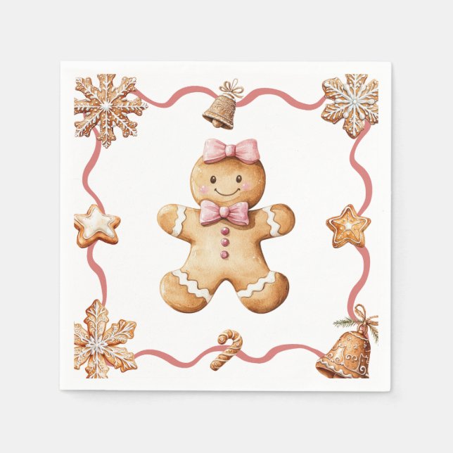 Gingerbread Man | Christmas Napkins (Front)