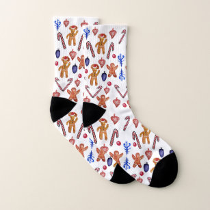 Gingerbread Man Christmas Pattern Socks