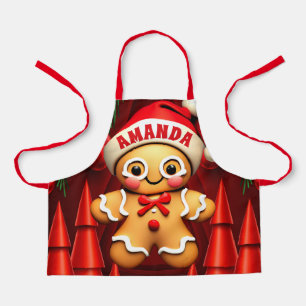 Gingerbread Man Christmas Personalised Kids Apron