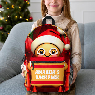Gingerbread Man Christmas Personalised Kids Printed Backpack