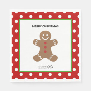 Gingerbread Man Christmas Personalised  Napkin