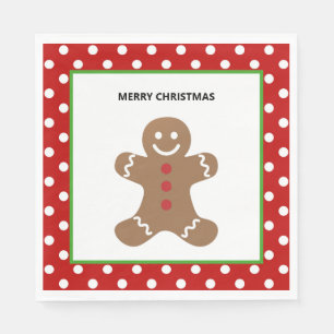 Gingerbread Man Christmas Personalised  Napkins