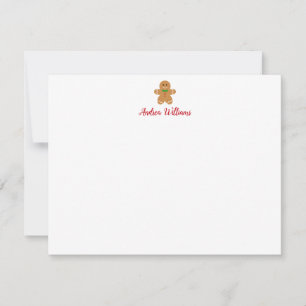 Gingerbread Man Christmas Personalised Stationery Card