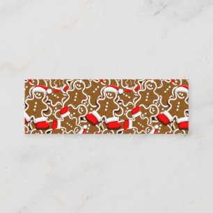 Gingerbread Man Christmas Santa Claus Mini Business Card